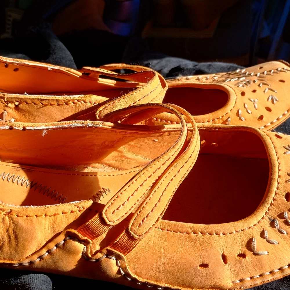 Elegant Orange Leather Women's Mary Jane HUSH PUPPIES